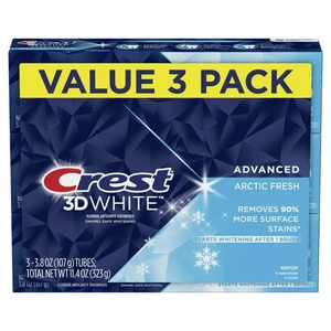 Crest 3D White Arctic Fresh Teeth Whitening Toothpaste, 3.8 oz, 3 Pack