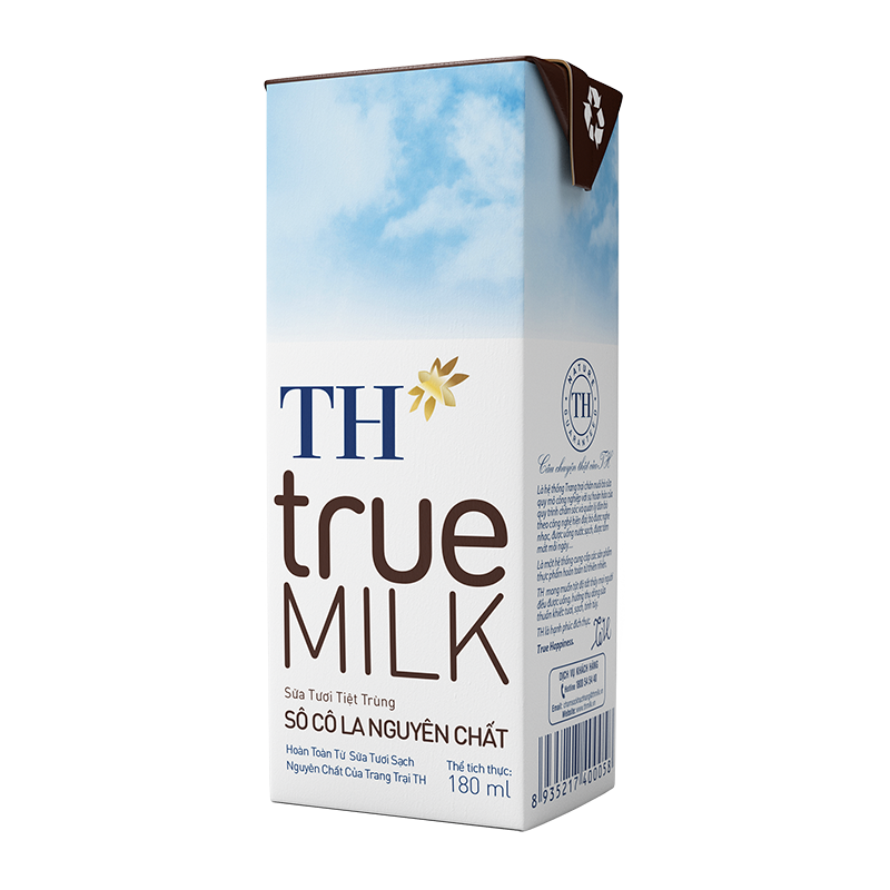 Вьетнамская молочная продукция TH True молоко TH, свежее молоко UHT, 180 мл для детей и взрослых