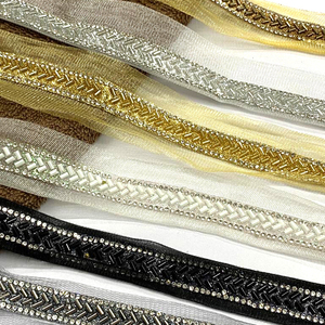 Ethnic Crystal Beads Embroidery Rhinestone Lace Trimmings For Clothes And Jackets Deals In Wholesale