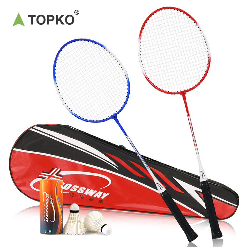 Ракетки для бадминтона Topko, легкие тенниски для игр на открытом воздухе, из металлического сплава, 2 упаковки