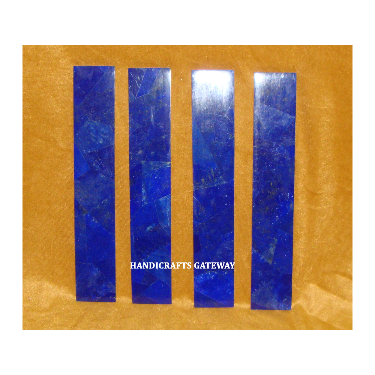 High Quality New Latest Handmade Work Natural Semi Precious Stone Lapis Lazuli Border Tiles Use For Flooring In Home Office