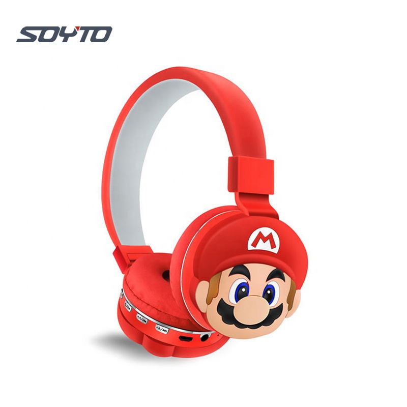 Беспроводная гарнитура Shuoyin 2023 Mario AH806Q для детей, наушники с милыми мультяшными героями, наушники для детей