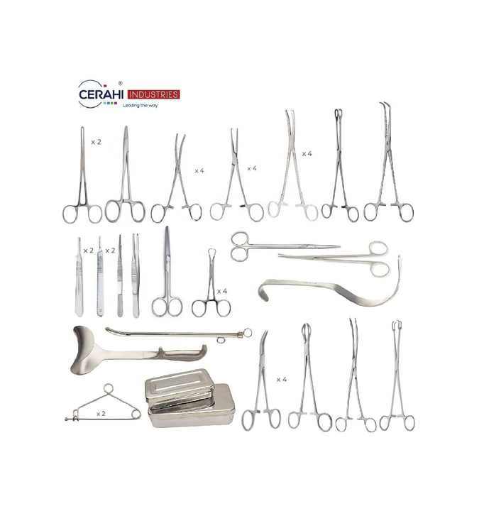 Surgery Set Total Hysterectomy Surgical Instruments Set Abdominal surgery Instrument TAH 61 Pcs TAH Surgery CE ISO