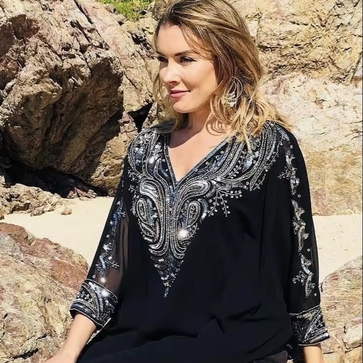 Charming new best selling hand beads embroidery work ethnic style women's kaftan kaftan free size best quality bulk price offer