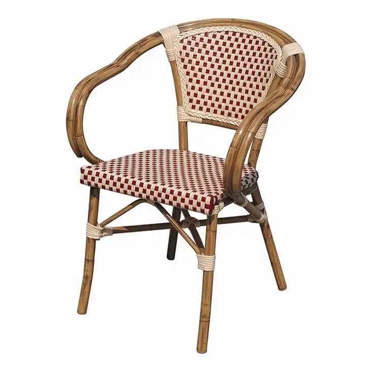 patio balcony pool Bistro stackabe Dining Cafe aluminium aluminum Bamboo restaurant Outdoor Garden rattan wicker Chair
