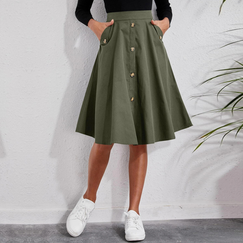 Autumn Women's Skirts 2024 Fashionable French Style Waist-Tied Midi Skirt