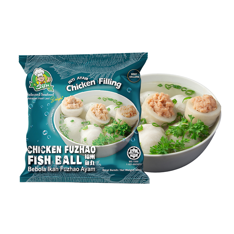 Premium Grade Tasty Authentic Fuzhou Fish Ball Each Balls with A Juicy Filling of Savory Minced Chicken Chinese Instant Food