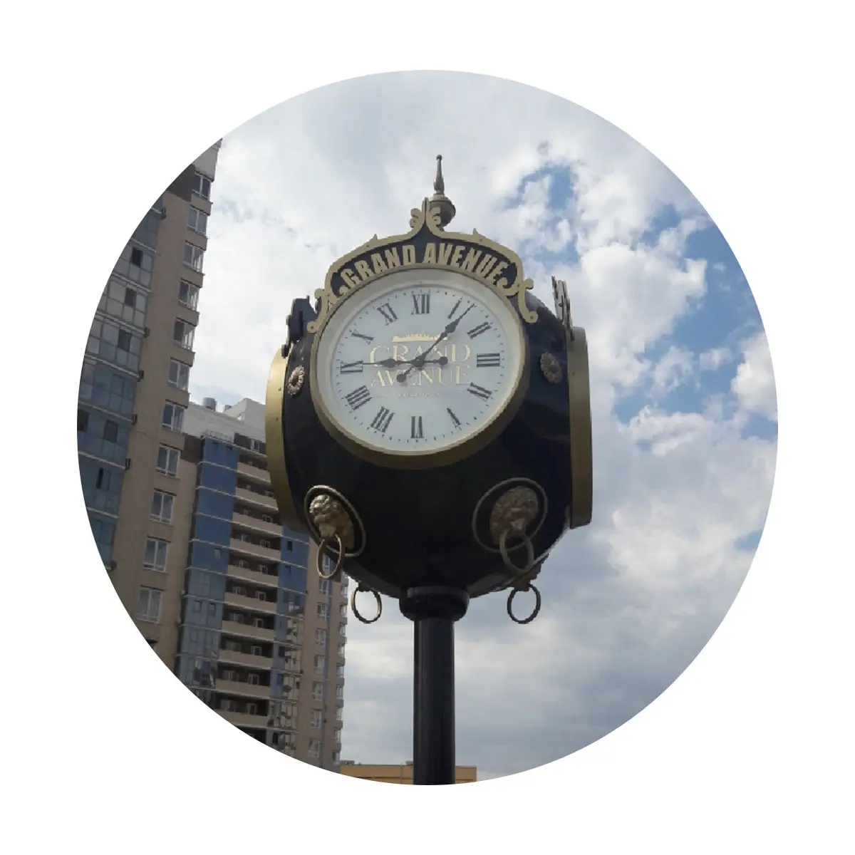 High quality street clock "Sphere" D400 mm power: 220 volts from Russia