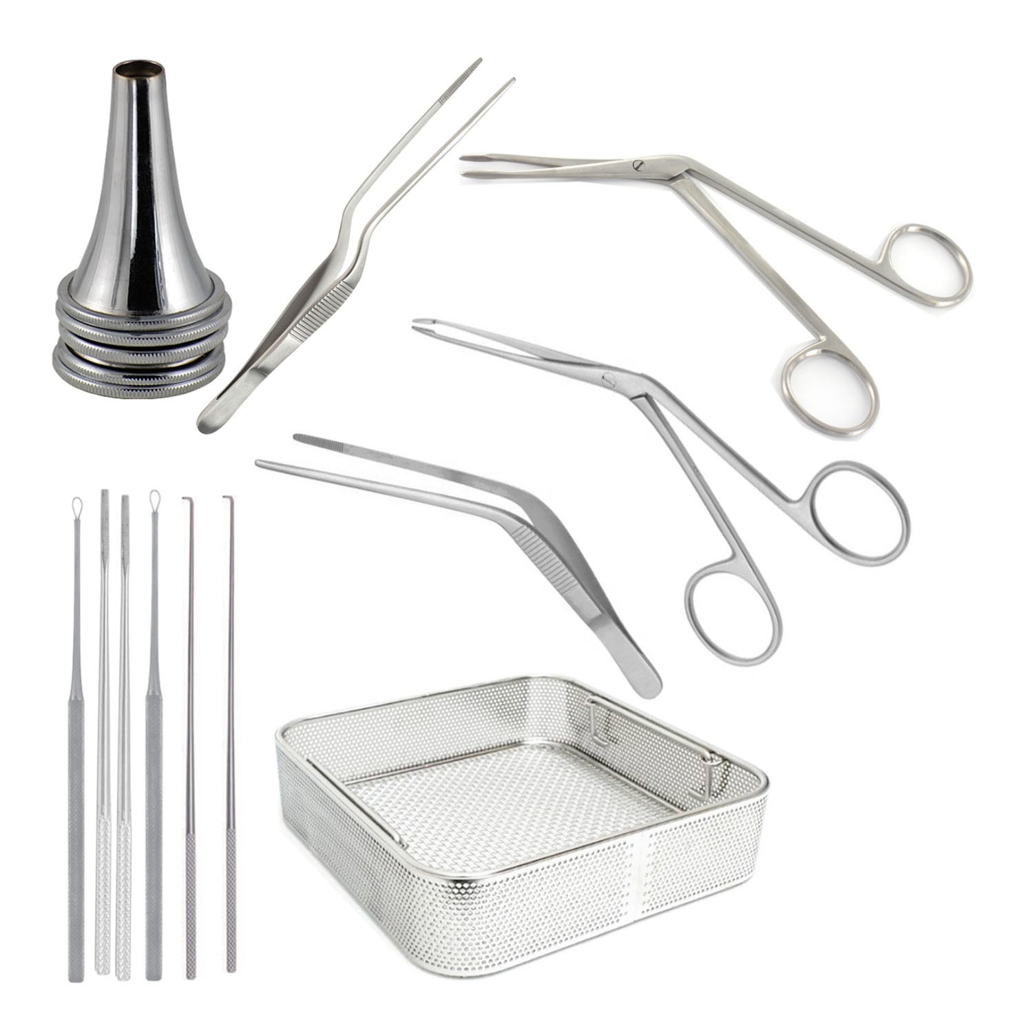 Ear Foreign Body Removal Set of 12 Pcs to Remove Foreign Bodies From Ear, Ear Foreign Body Removal Surgery Instruments Set