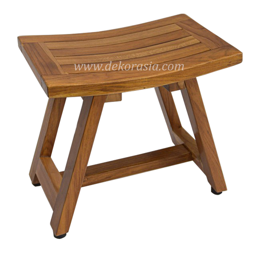 Wooden Curved Recta Stool Home Furniture, Wooden Shower Bench, Wooden Stool Chair for Bathroom