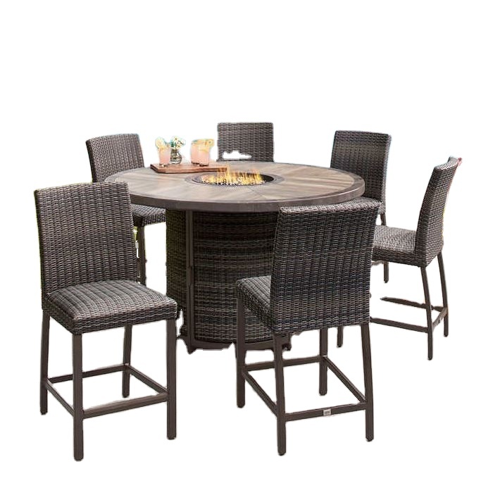 Wicker Bar Set With Cushion 8cm, Aluminium Frame Bar Rattan Set/ Patio Set