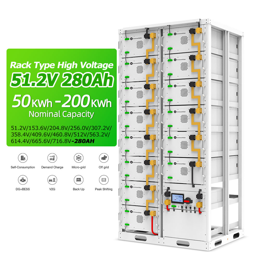 51.2V Smart BMS ESS LiFePo4 Battery Solar 30KWh 50KWh 100KWh 200KWh Lithium Solar Battery Power Bank