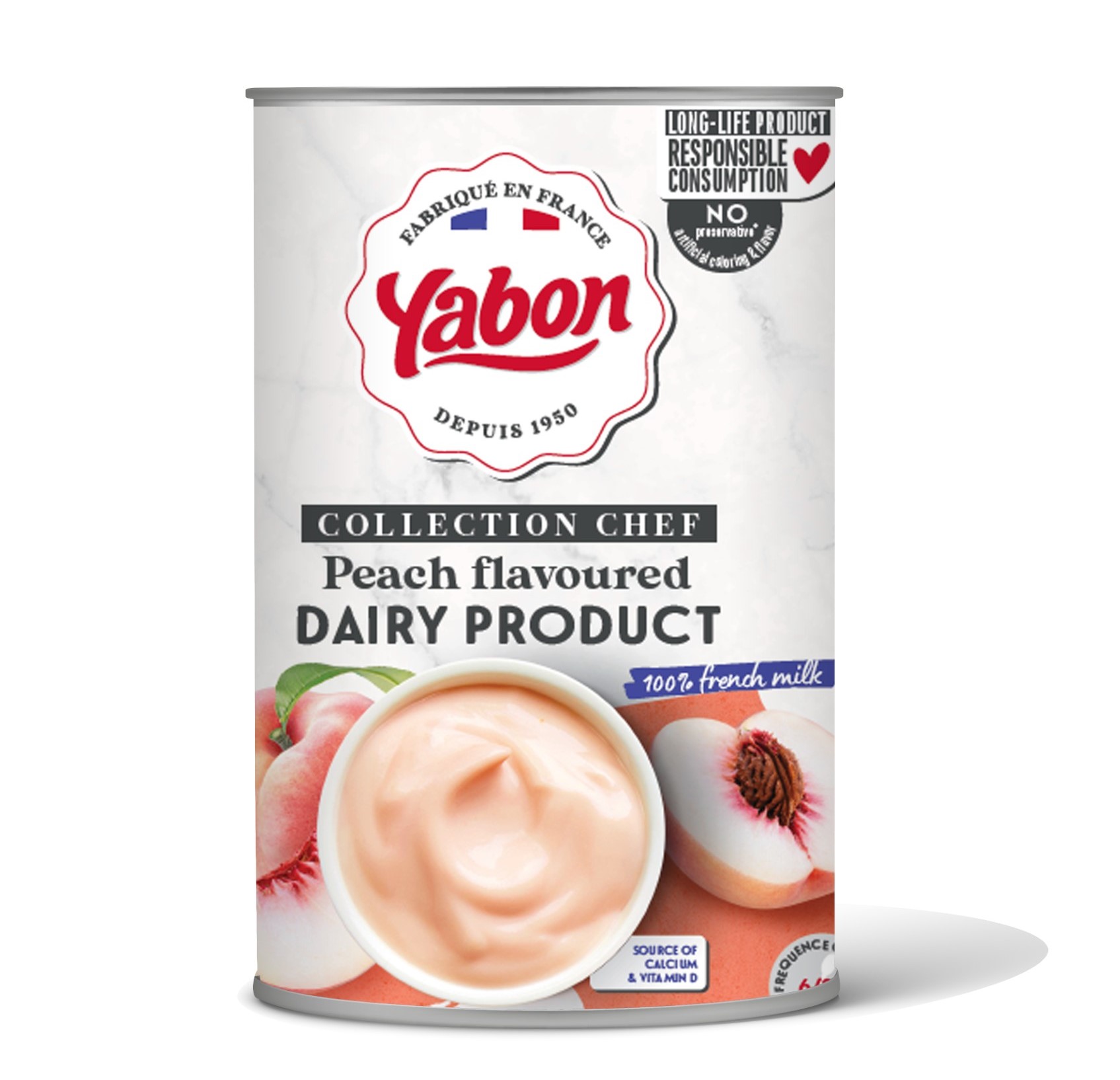 YABON Peach flavoured dairy product in 4,3kg metallic can