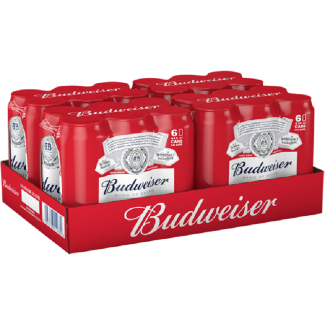 Низкая цена, банки для пива Budweiser 355 мл x 24
