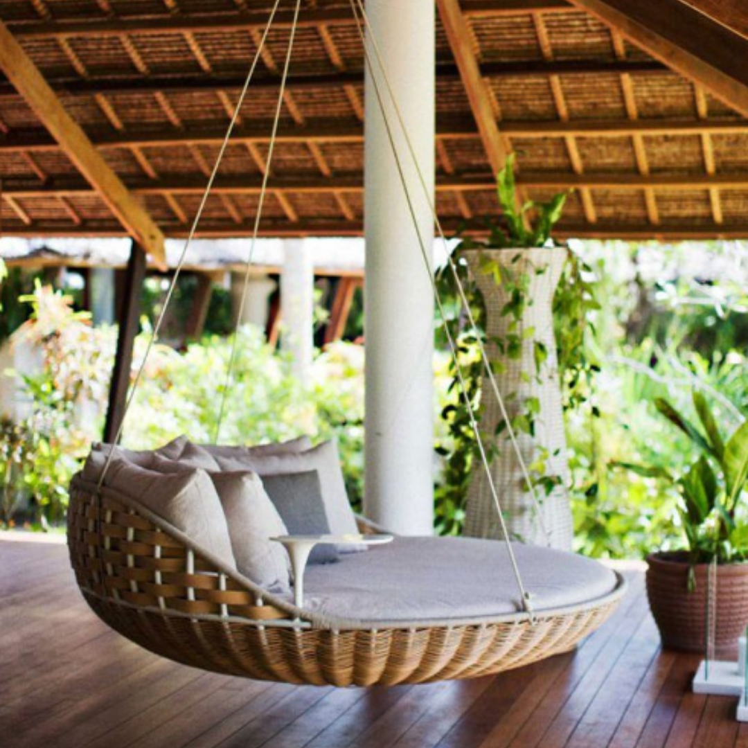 Hot Selling Rattan Hanging Bed Patio Swingest Sun Lounger Chair Wicker Furniture Porch Swing Bed For Hotel Outdoor From Vietnam