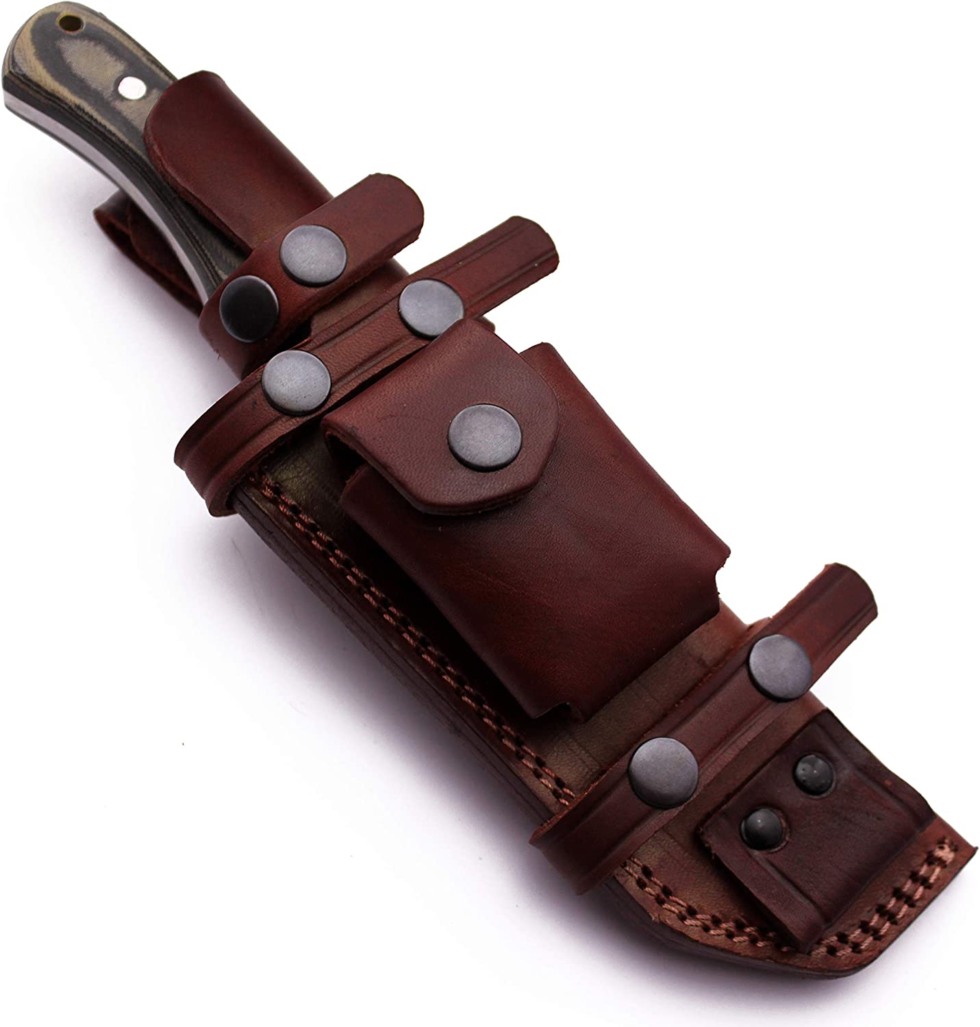 Factory OEM Cow Leather sheath for Hunting tracker knives Handmade Black and Browne color customized Designs horizontal sheath