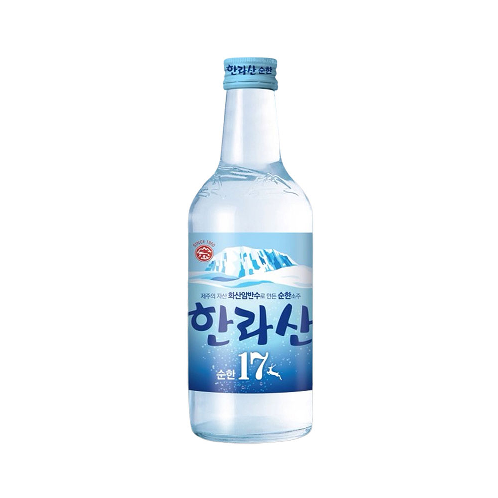 Корейский спиртовой ликер для виски Soju, аллазан 17 градусов, 375 мл, мягкая и мягкая стеклянная бутылка со вкусом из острова Чеджу