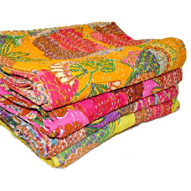 Одеяла kantha, одеяла, рождественские подарки, богемные тропические одеяла Kantha, диванные одеяла, двойные одеяла Kantha размера