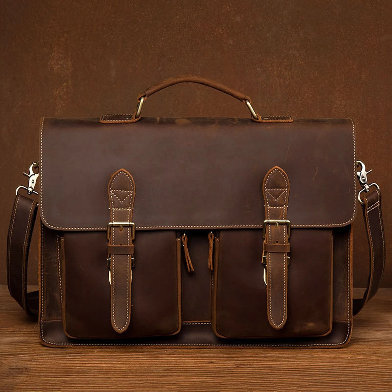 New Price Low Laptop Briefcase Bags Women's Leather Computer Unisex Laptop Bag For Business Men LPG-0057