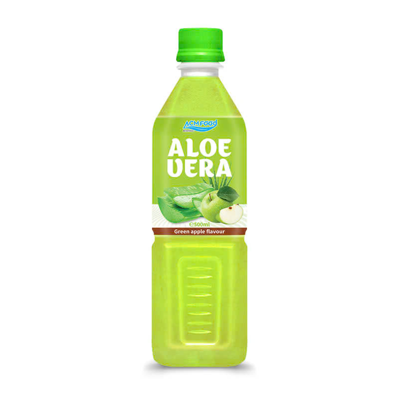 Hot Sale High Quality 500ml Pet Bottle Aloe Vera Drink with Green Apple Flavour from Vietnam Supplier Good Choice