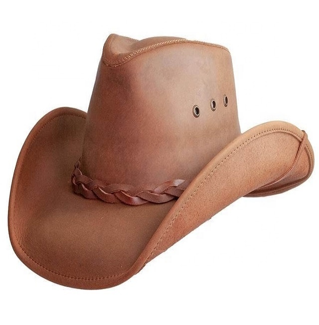 High-Quality Unisex Western Cowboy Leather Hat
