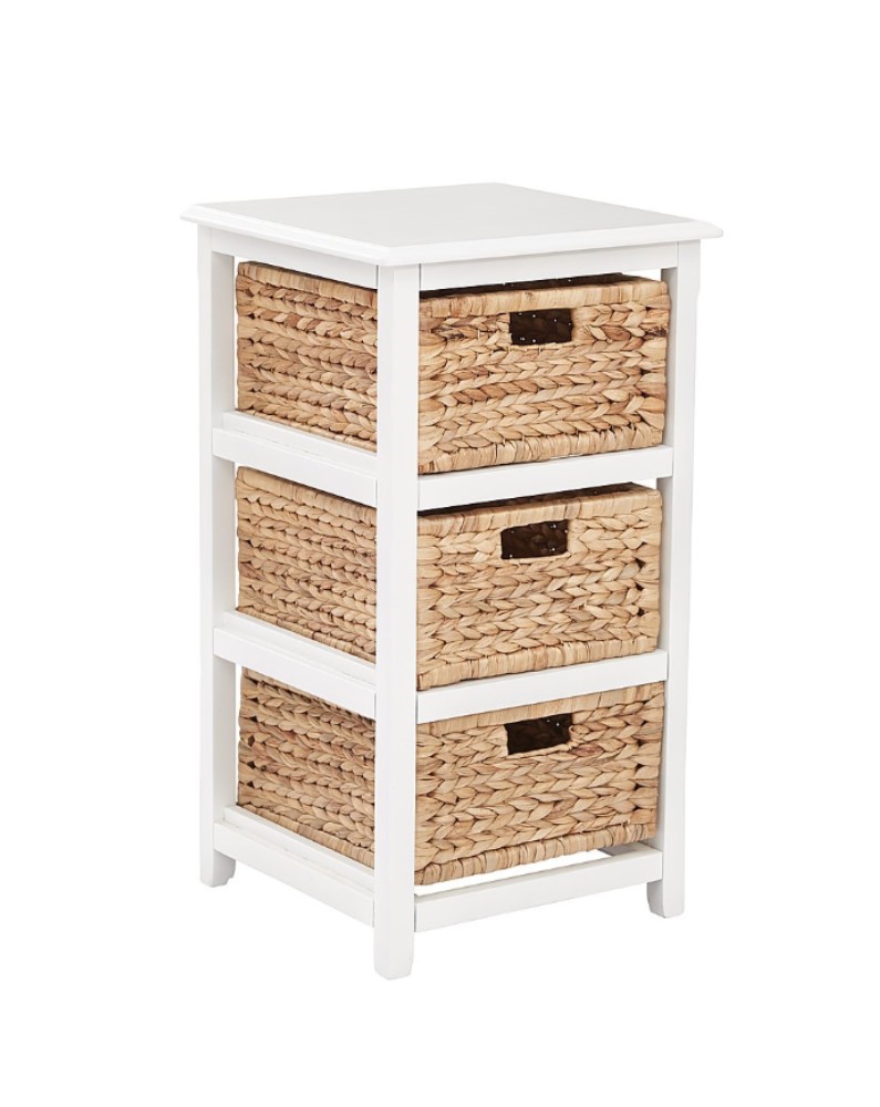 Wholesale High Quality Wood 3 Drawer Corner Cabinet Living Room Furniture Wooden Cabinet combine Water Hyacinth made in Vietnam