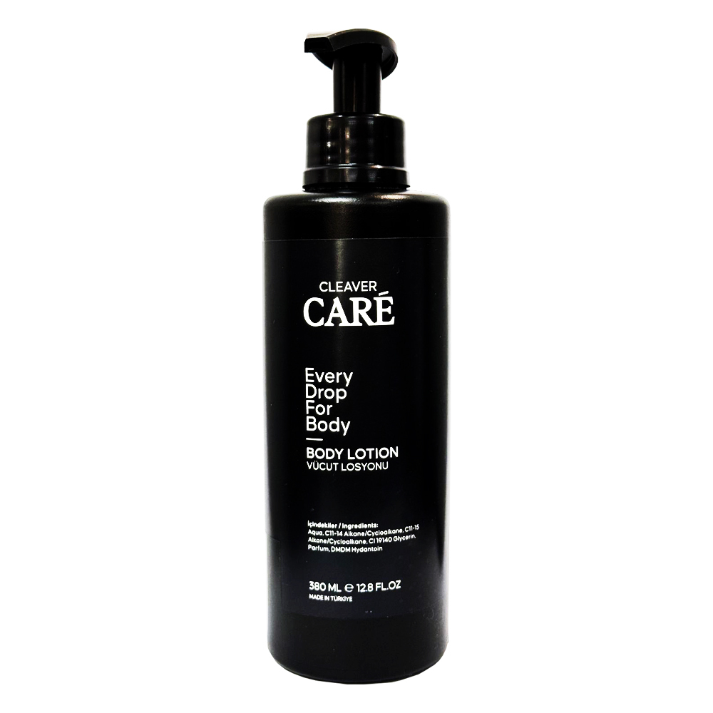 Cleaver Care Natural Body Lotion 380 ML Refreshing Moisturizer Cream Deep Hydration Soft Skin Pleasant Scent Soothing Care Black
