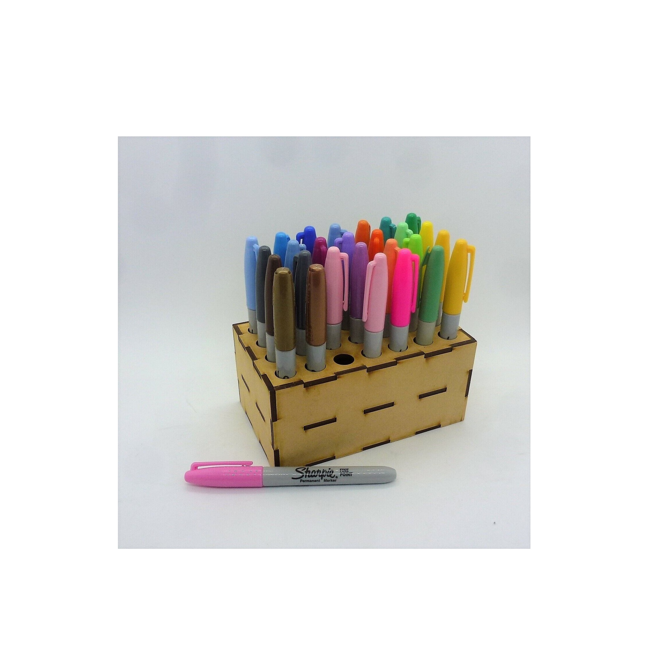 New Design MDF pen holder Desktop Organizer Stand Pen Holder with Golden and Basement table decorative items