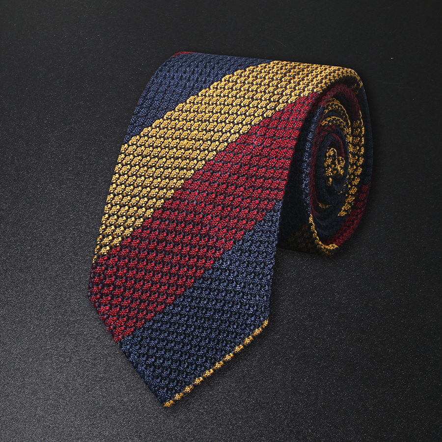 Yili Grenadine Necktie Knitted Silk Tie Solid Black White Striped Ties Knit Tie For Men's Accessory