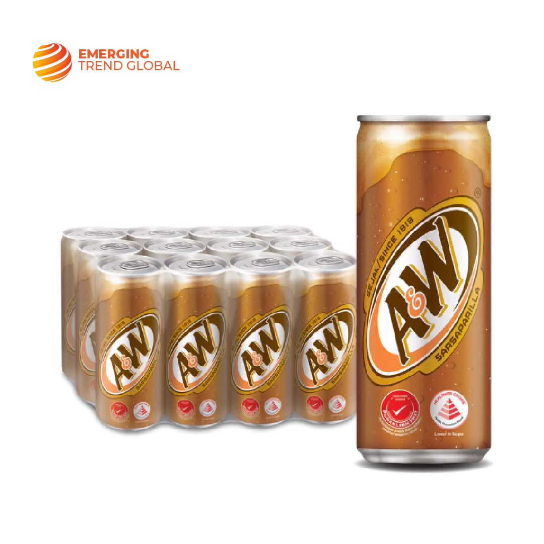 [Малайзия] Быстрая доставка A & W Sarsaparilla газированные безалкогольные напитки 320 мл