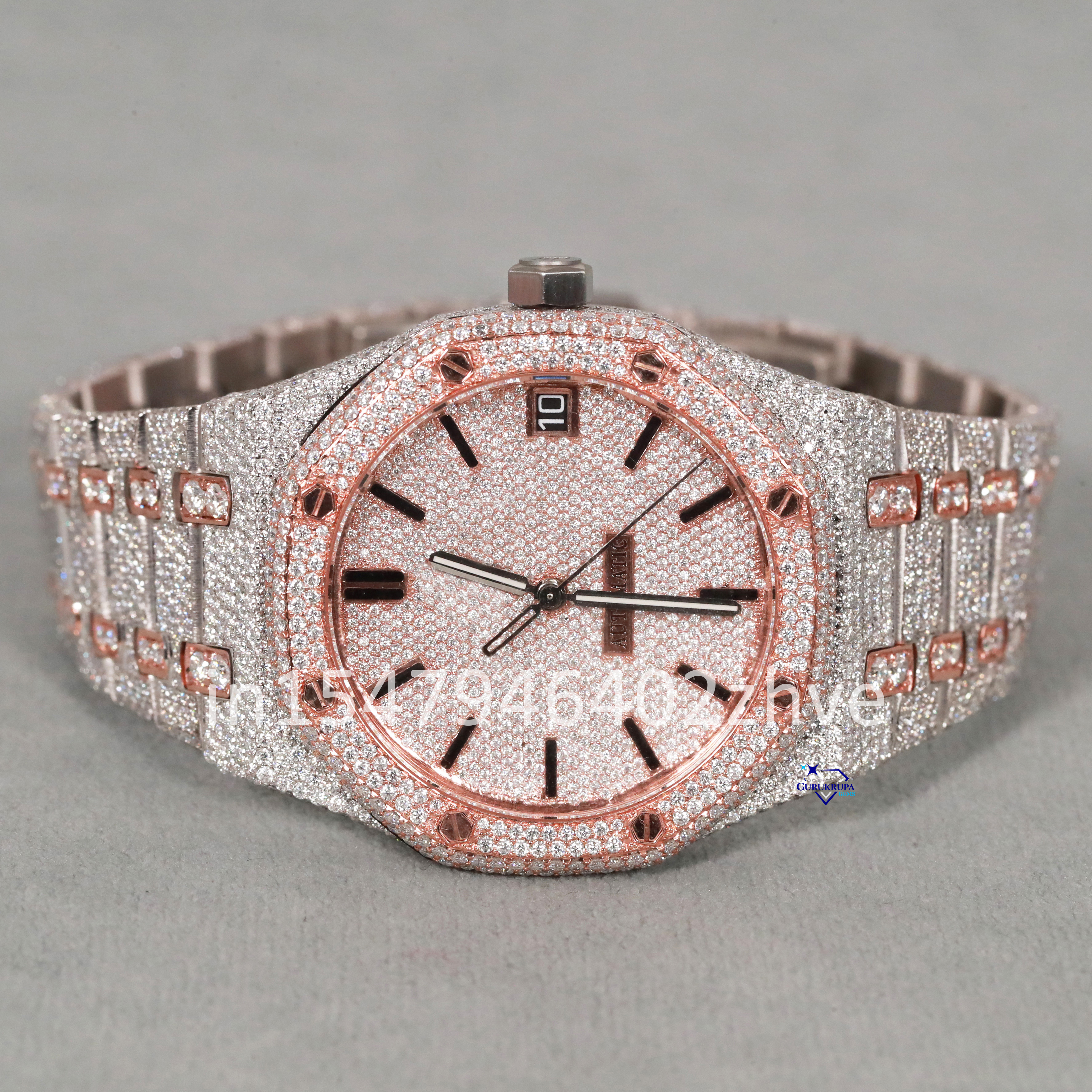 Moissanite Diamond Watch - Stainless Steel Frame