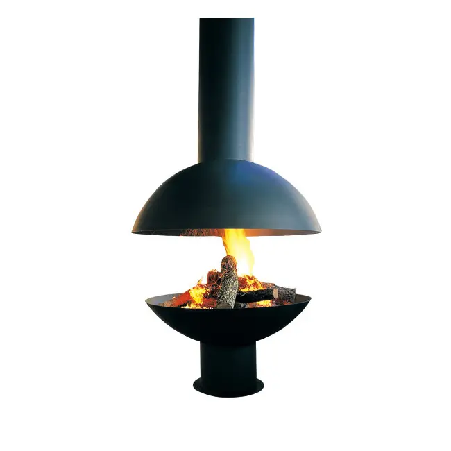 Indoor French Style Hanging Wood Burning Stoves Ceiling Mounted Suspended Fireplace