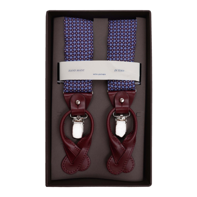 100% Made In Italy Suspenders Belt Light Blue Elegant Man Accessories Ready To Wear For A Family Chic Brunch
