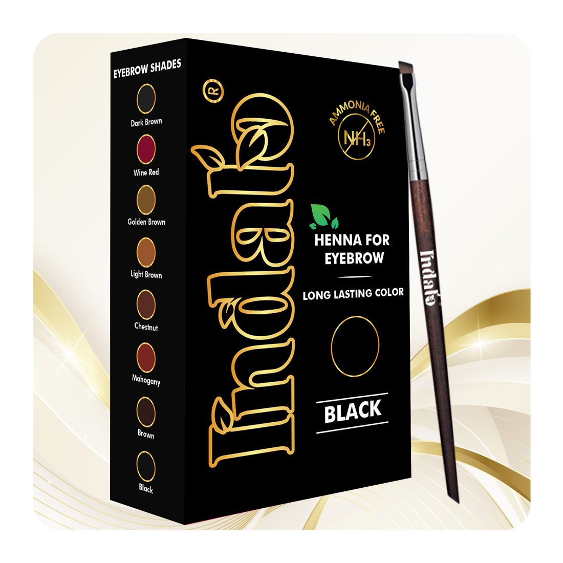 Indian Bulk OEM Brow Tint Semi-Permanent Black Eyebrow Color Powder with Green Hair Dye Private Label Brow Henna