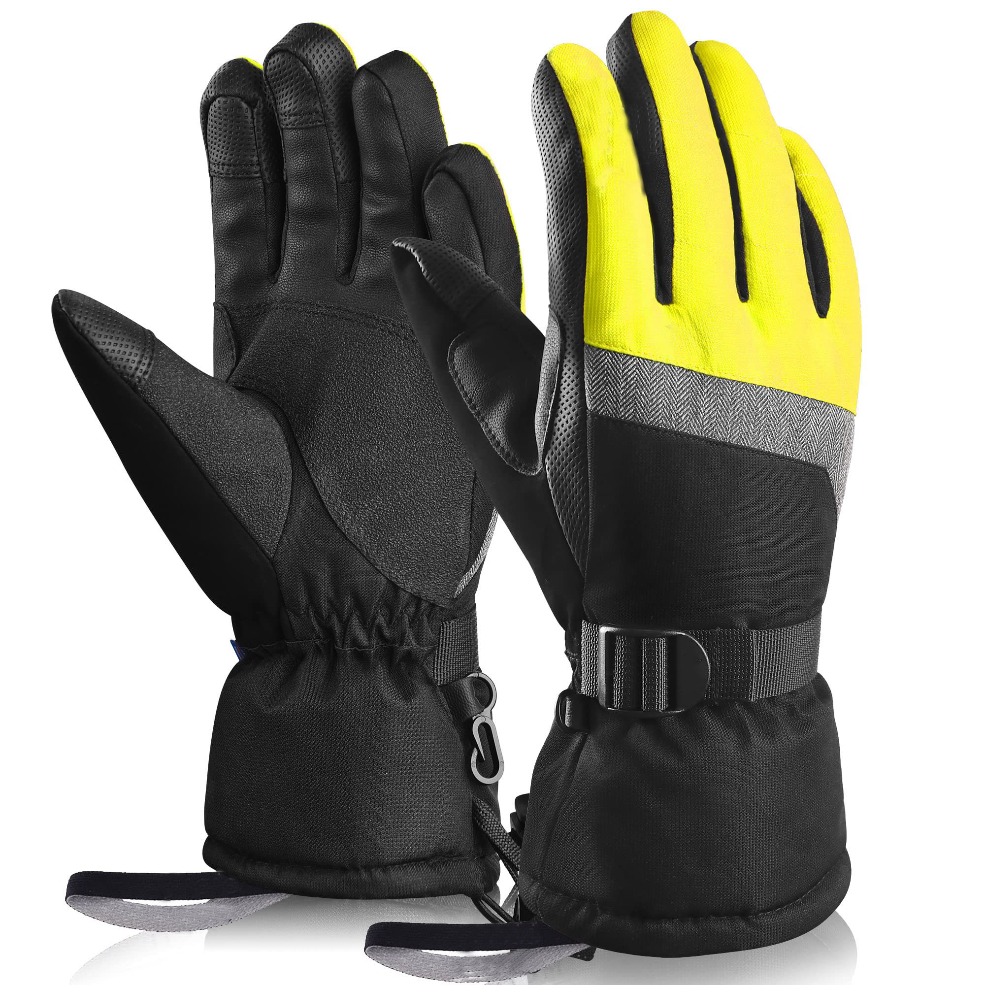 Customised Ski Gloves High Quality Winter Snowboarding Custom Made Design Warm Unisex Plus Size Oem Leather Ski Gloves Mittens