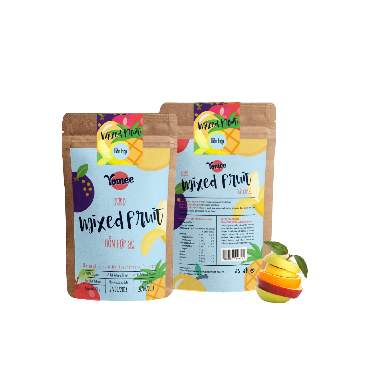 Good Price Vietnam - Yomee Dried Mix Fruit 100g - From many types of fresh fruits - TG0147 - Ready To Export