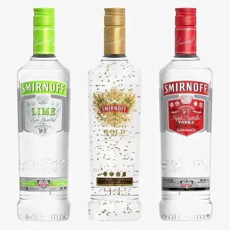bottle Smirnoff vodka/Alcoholic Beverage vodka
