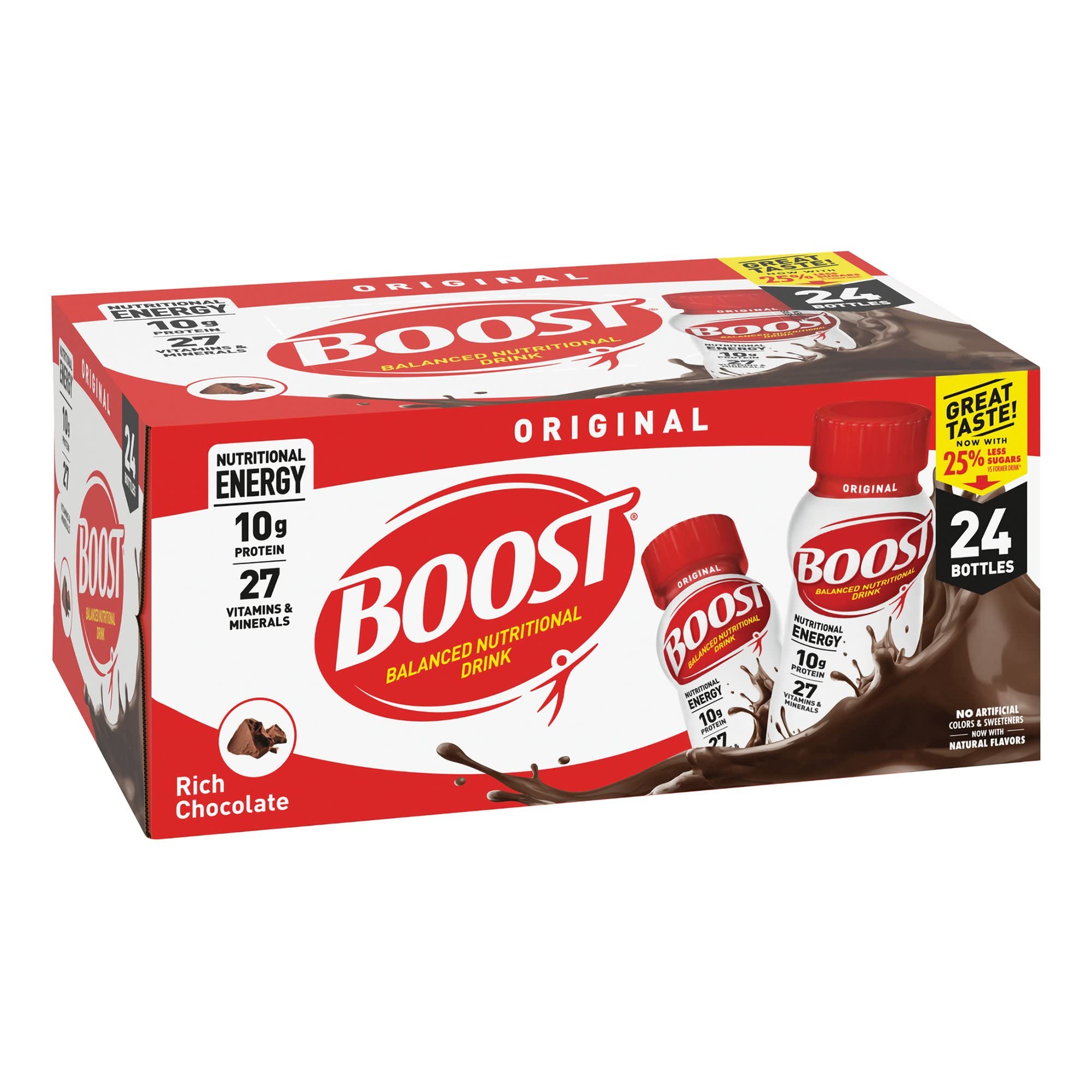 Nestle BOOST Original Nutritional Drink, Rich Chocolate, 8 Fl Oz (Pack of 24)