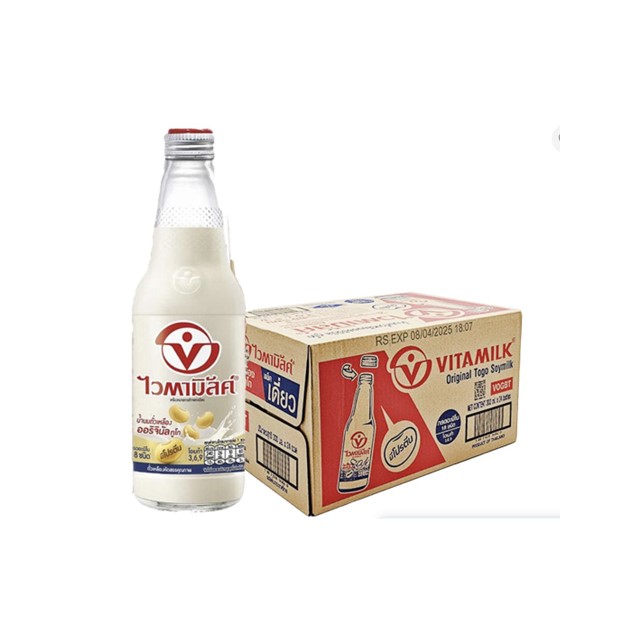 Thailand Brand Best Seller Vitamilk to Go Soy Milk in 300ml Glass Bottles 24 Pack Children Milk Adult Milk High Potien