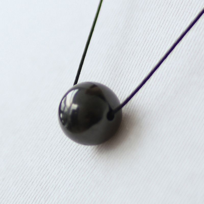Ожерелье с одним бусином SHUNGITE, размеры 6 мм 8 мм 10 мм 12 мм 16 мм