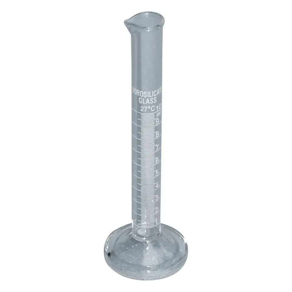 Measuring Cylinder With Spout & Round Base Borosilicate Round Bottom Glass 3.3 Clear Box Cylinder Packing