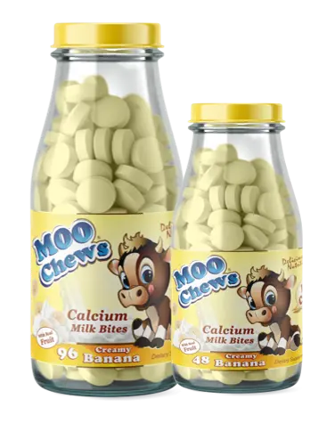 Milk tablets 96 tablets glass bottle Banana High Calcium New Zealand made Healthy Snack Kids and Toddlers