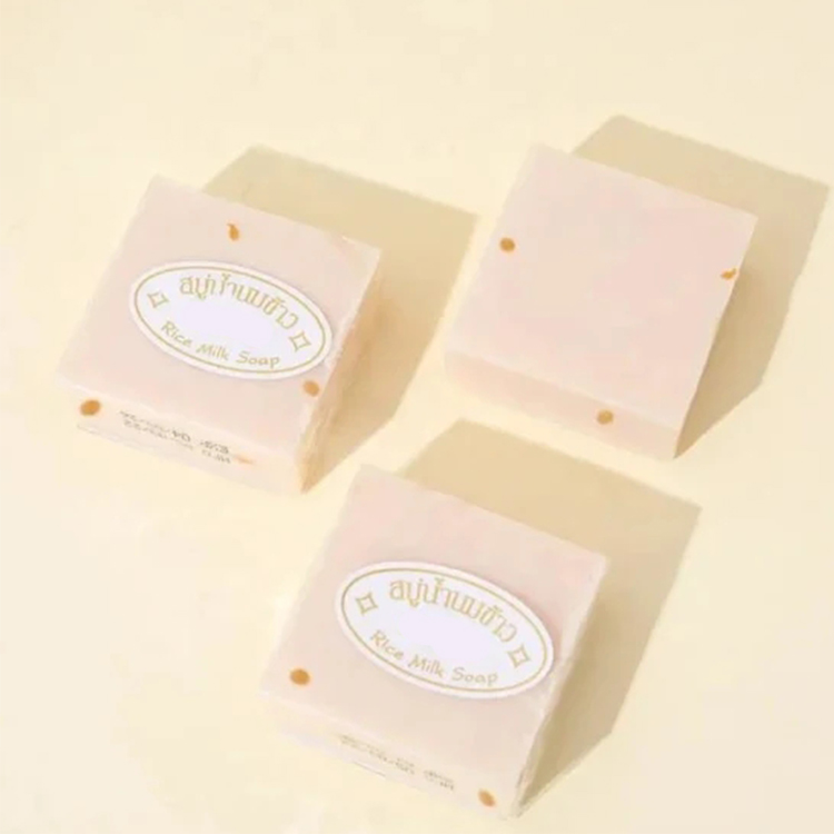 China Factory Best Low Price Savon De Riz Au Lait Body Face Whitening Moisturizing Thailand White Rice Milk Soap With Milk Jam