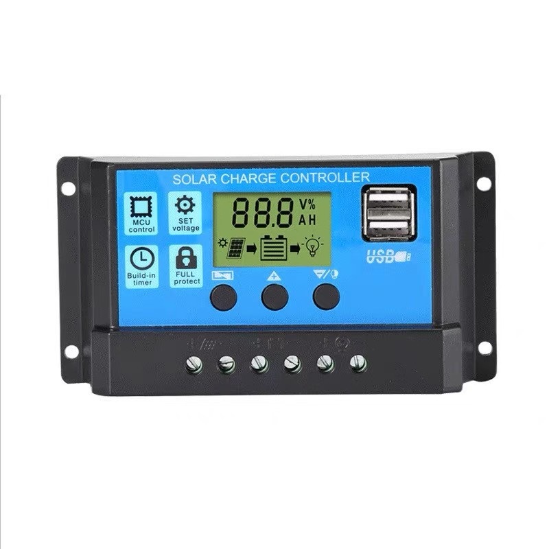 solar Smart Charge controller 10A 20A 30A for small system with Dual USB mobile phone charging function for Africa market