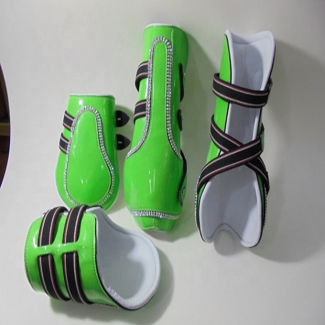 Equestrian Jumper Horse Boot Ankle/Tendon Diamond Shine Boot Set for Textiles & Leather Products