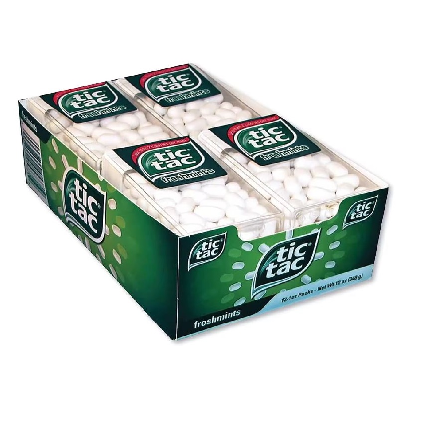 Tic Tacs Freshmint Breath Mints, Bulk 12 Pack, On-The-Go Refreshment, 1 Oz Each