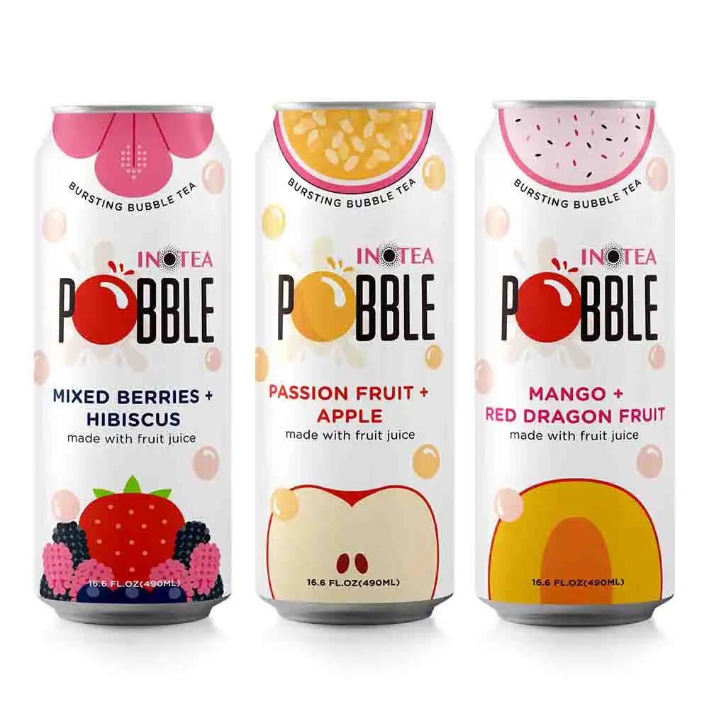 490ml popping boba mango + red dragonfruit bursting boba bubble tea