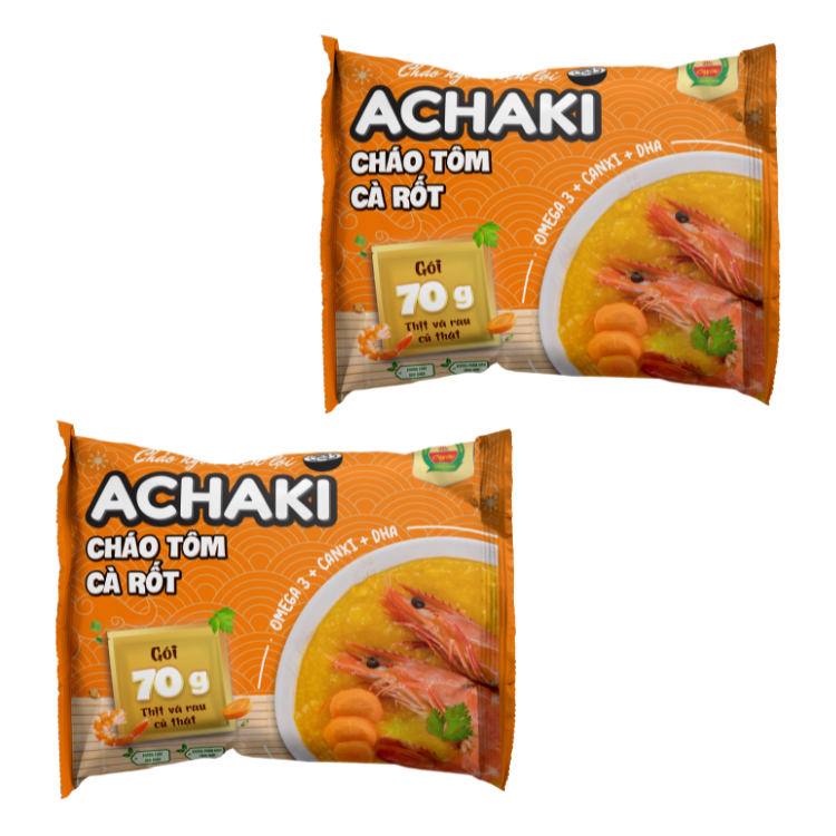 Креветки и морковь Achaki babyporridge, разумная цена, свежие ингредиенты, используемые для упаковки детей во Вьетнаме