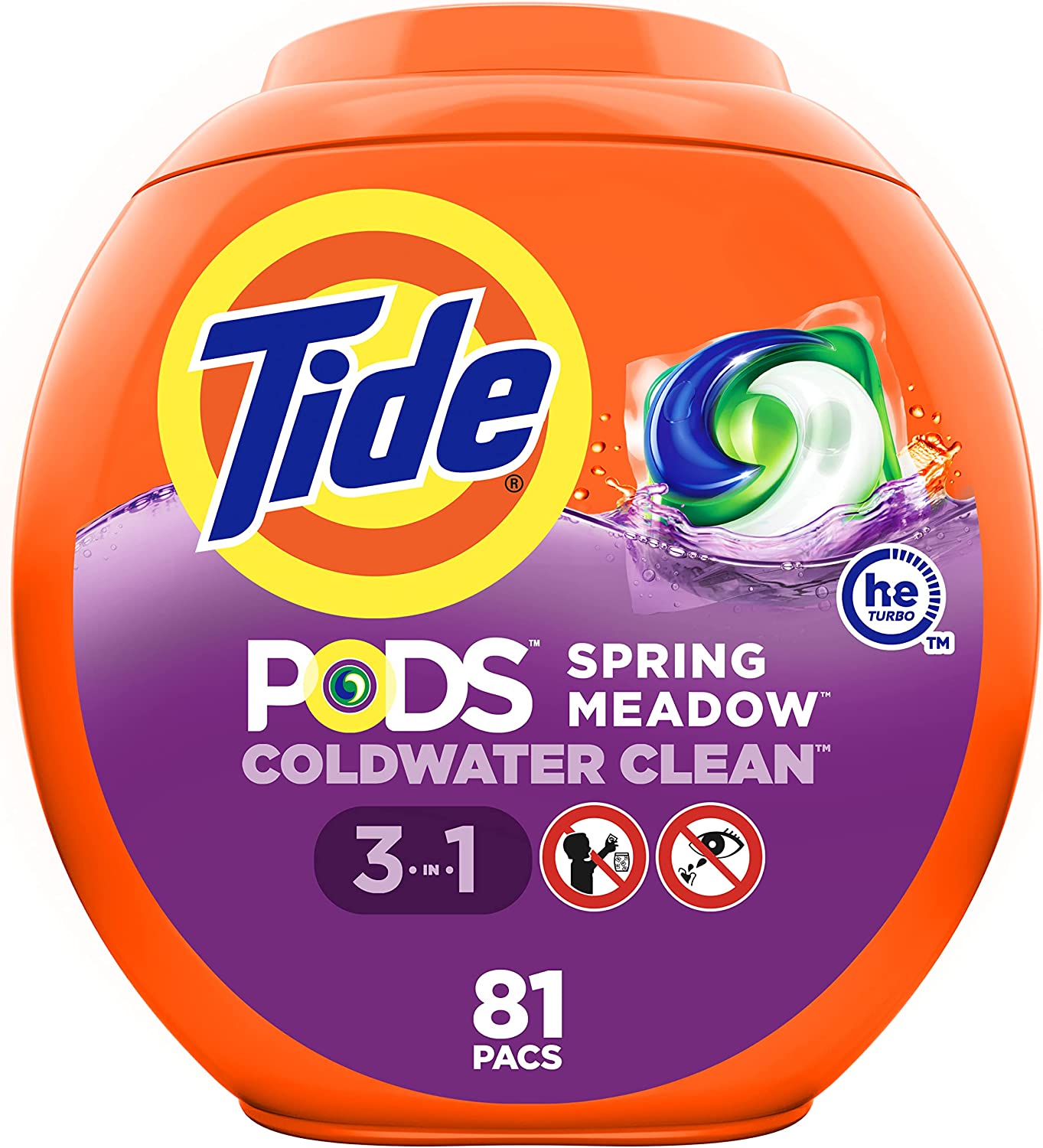 Жидкое моющее средство для стирки Tide PODS, пружинный запах луга (168 шт.)