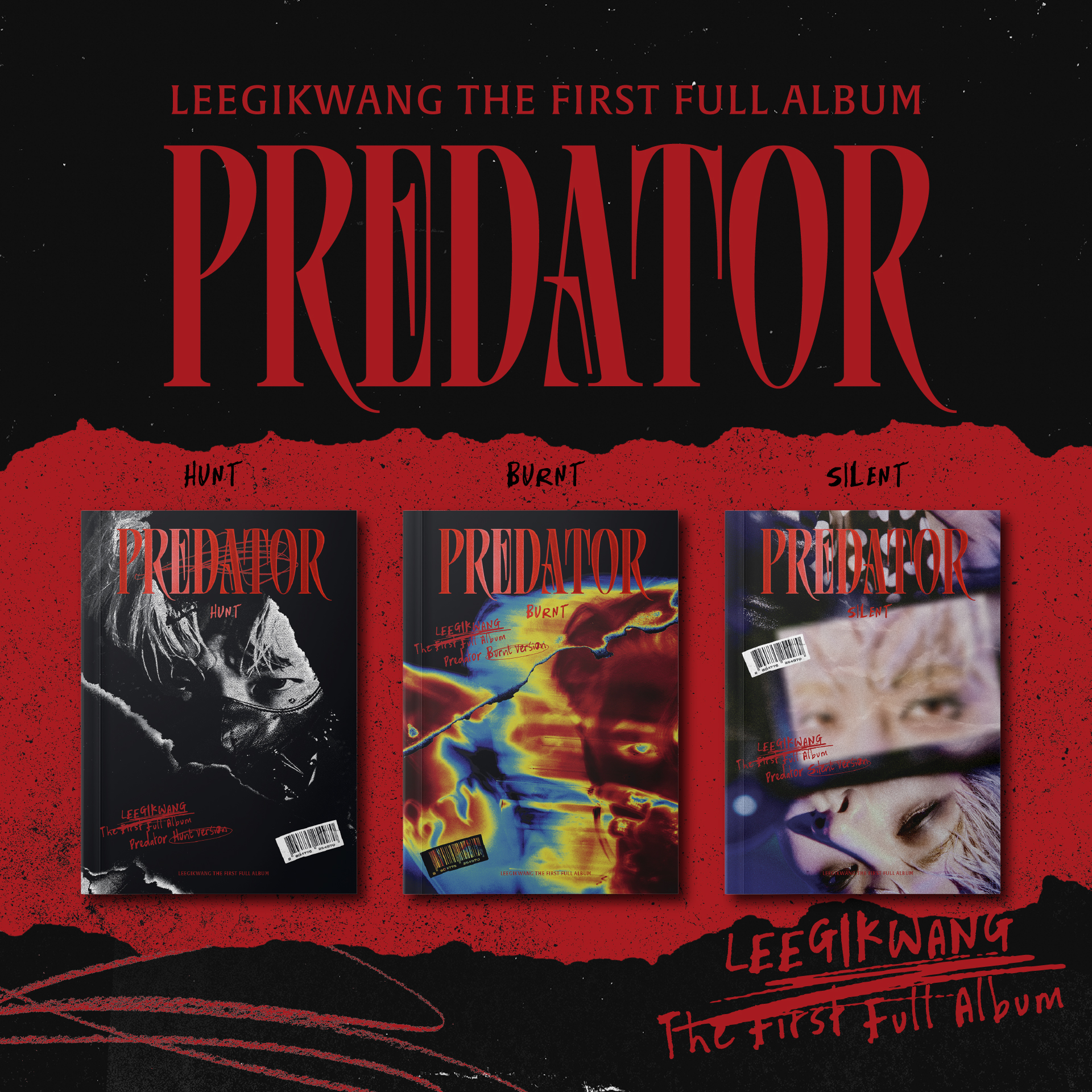[Официальные альбомы KPOP] Корейский IDOL Boy Group Girl Group LEE GI KWANG, первый полный альбом [Predator]